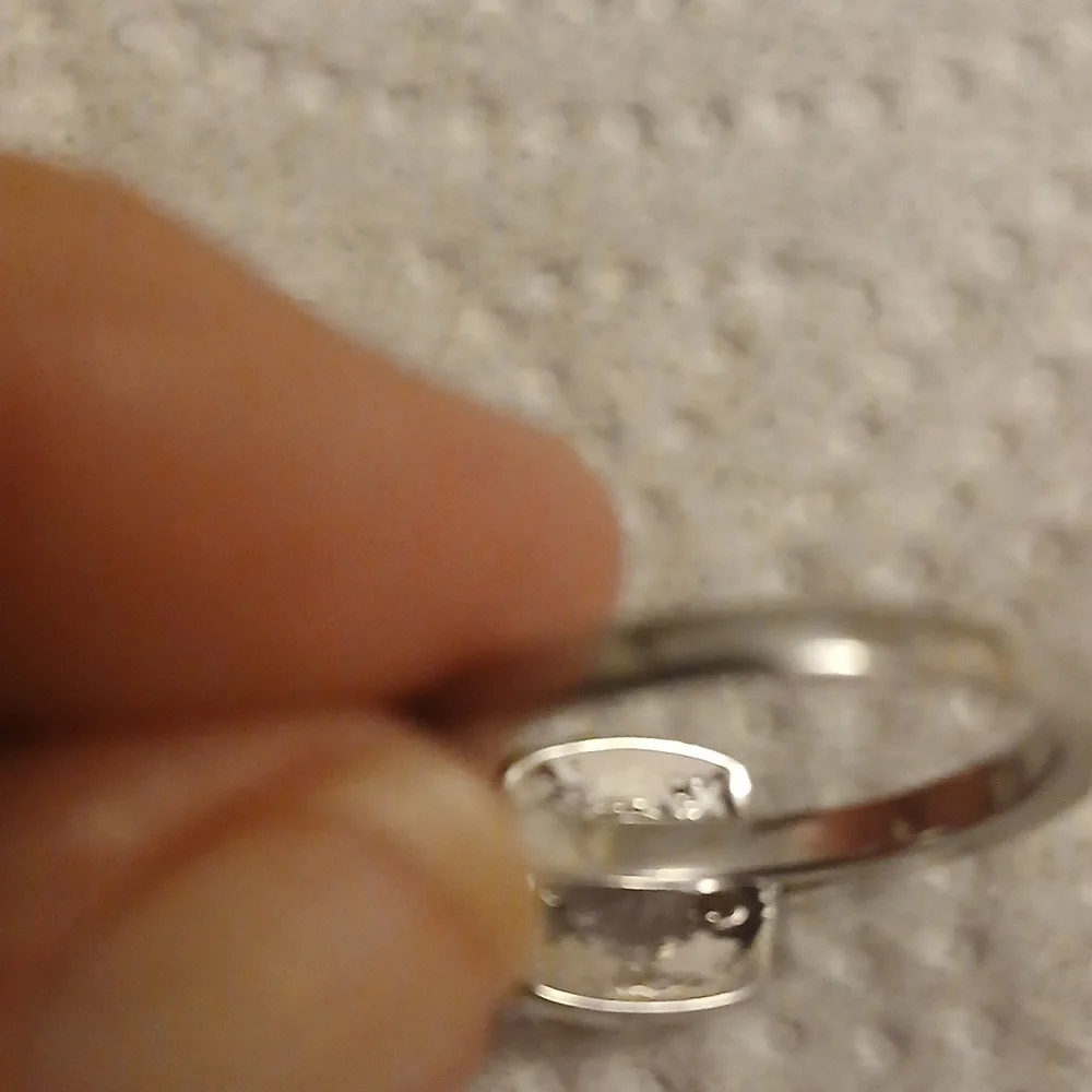 925 STERLING SILVER, White Sapphire WEDDING SET. Size 9 - Picture 6 of 9